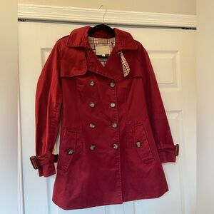 Banana Republics Red Trench Coat Size S